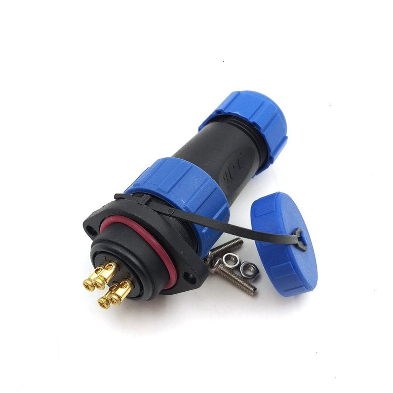 [Australia - AusPower] - SP21 4pin Waterproof Crimp Connector, IP67 30A 500V High Voltage Power Cable Plug Socket, Bulkhead Industrial Heavy Connector(4pin) 