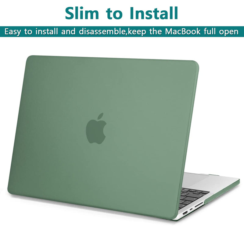 [Australia - AusPower] - Teryeefi Newest for MacBook Pro 14 Inch case 2021 Release Model A2442, Plastic Hard Shell Case with Keyboard Skin & Screen Protector Compatible with MacBook case 14 Inch M1 Pro/ M1 MAX, Midnight Green 