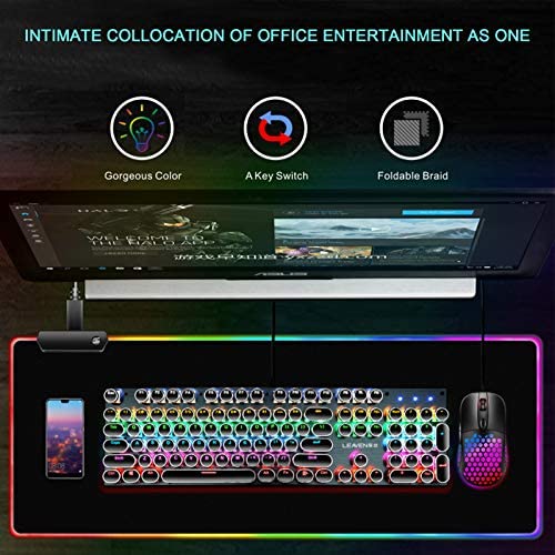[Australia - AusPower] - RGB Mousepad Led Mouse Pad, Large Mouse Pad,Led and Big Mouse mat black 