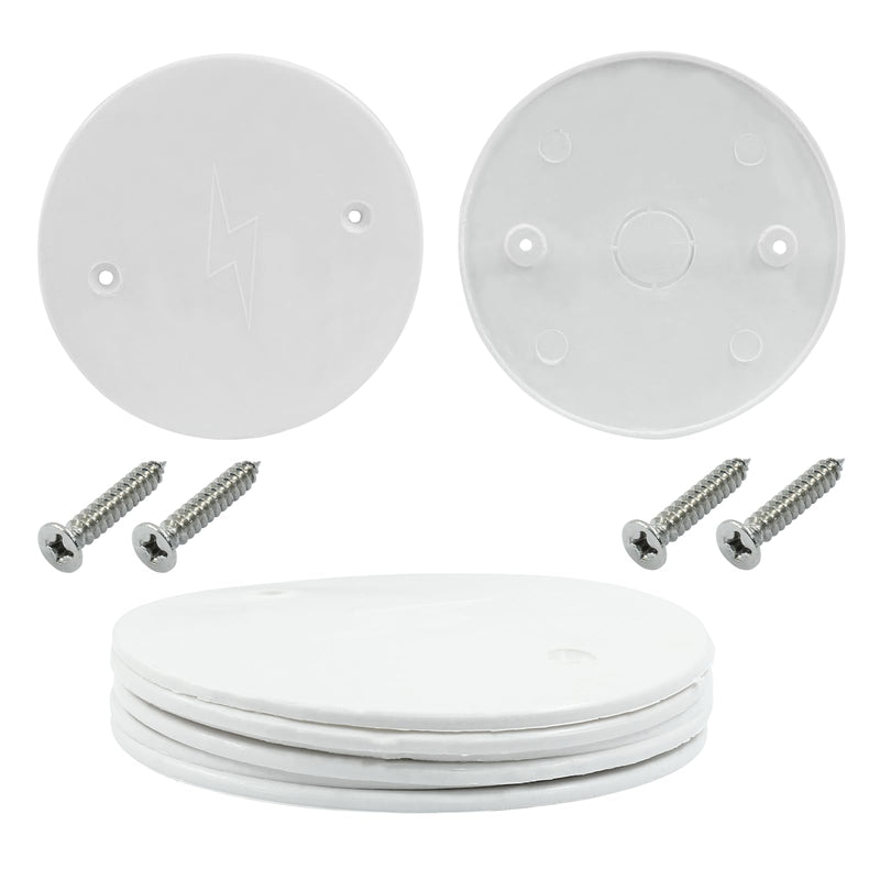 [Australia - AusPower] - Unlorspy 24 Pcs White Plastic Ceiling Blank, 4 inch Flat Round Wall Hole Cover Circle Wall Plate Ceiling Cover Plate with Screws for Ceilings or Wall 