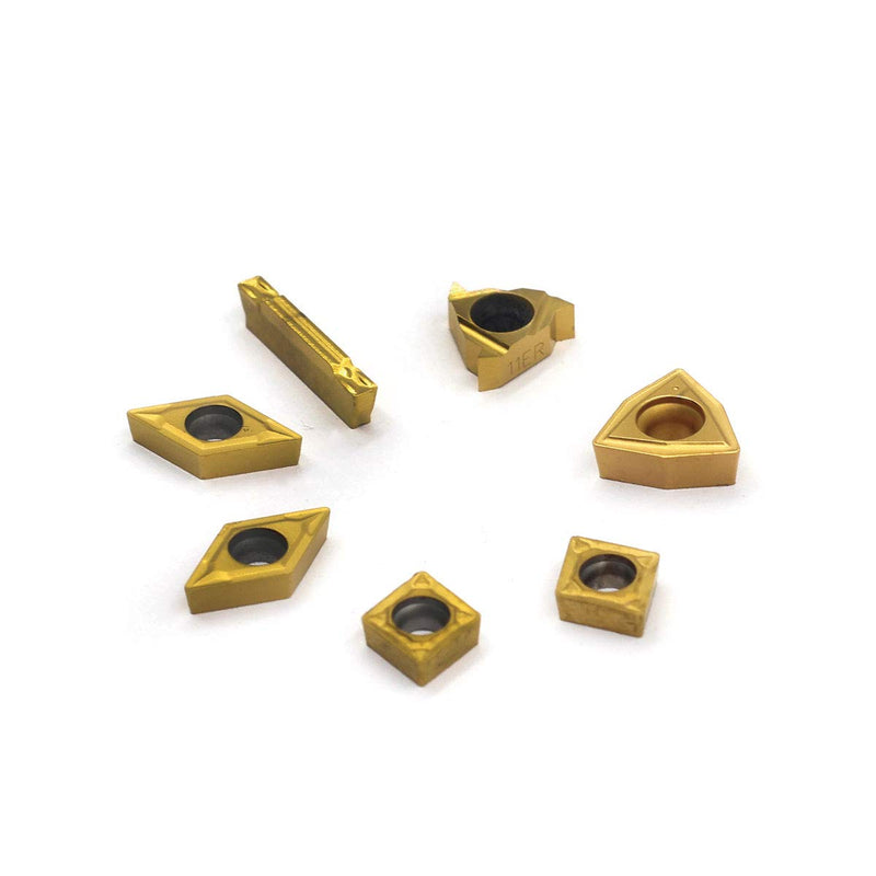 [Australia - AusPower] - OSCARBIDE Carbide Turning Inserts MGMN200,11ER A60,WCMT2.5,CCMT060204,DCMT070204 CNC Lathe Insert for Indexable Lathe Turning Tool Holder Insert Replacement, 7 Pieces 
