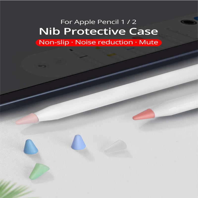[Australia - AusPower] - 4 Pcs Silicone Pencil Nib/Tip Protector Cap, for Replacement Tips High Sensitivity Apple Pencil Nibs Compatible with Apple Pencil 1st & 2nd Generation 