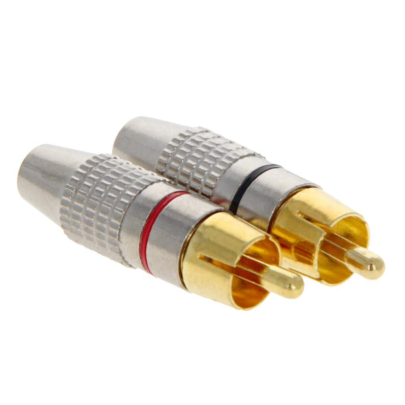 [Australia - AusPower] - Fielect 50Pcs RCA Male Connector Plug with Spring Coax Audio Solder Adapter Gold 