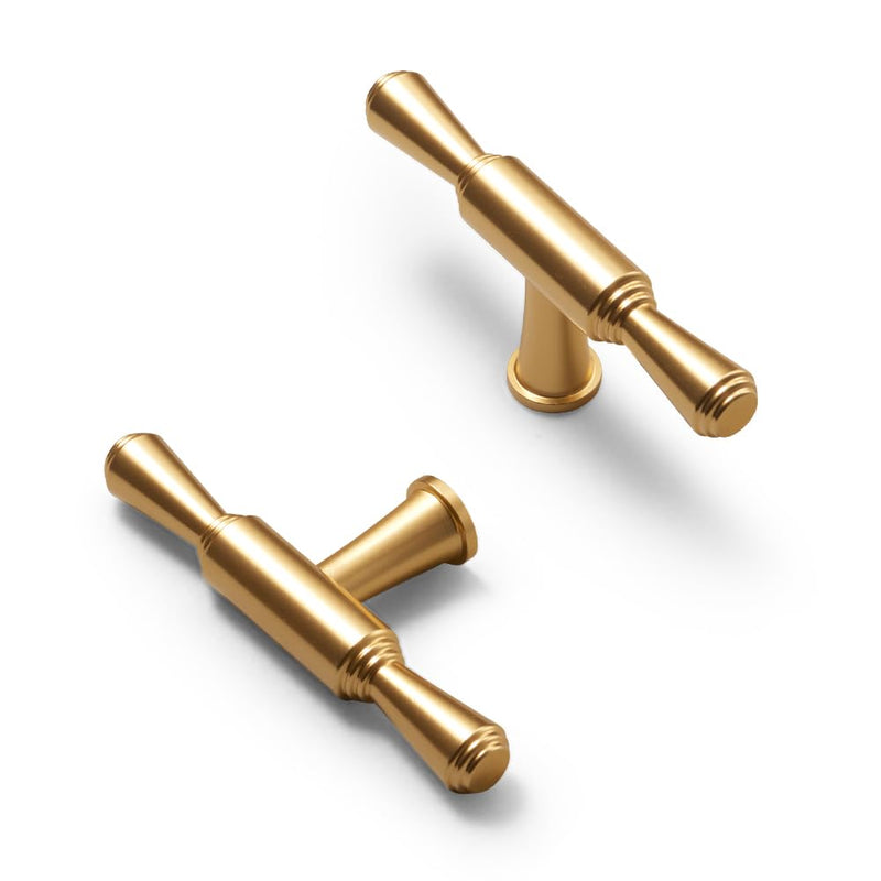 [Australia - AusPower] - luofuke 10 Pack Single Hole Cabinet Handles Aluminium Alloy Drawer Pulls Gold Cabinet Pulls Kitchen Cabinet Handles Cabinet Hardware for Bedroom Bathroom Office Furnitur Dresser Drawer Pulls Single Hole Knob Gold Style 3779 