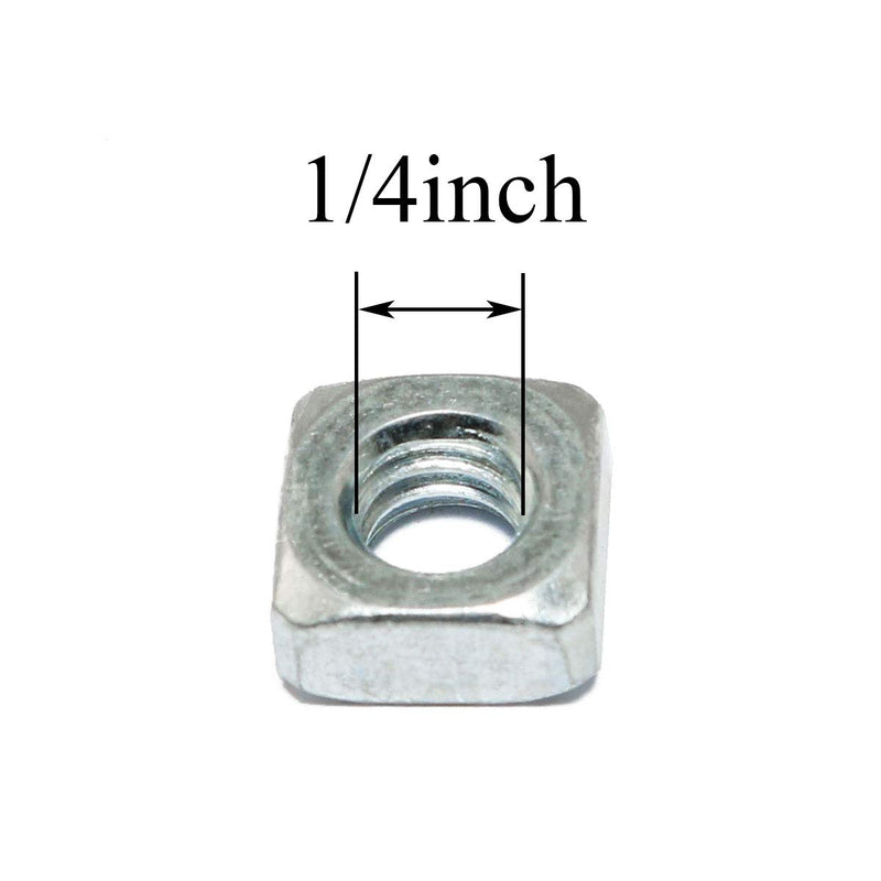 [Australia - AusPower] - Pro Bamboo Kitchen 30pcs Galvanized Square Nut 1/4"-20 Carbon Steel Square Nuts for Mechanical Equipment, Electronic Equipment 