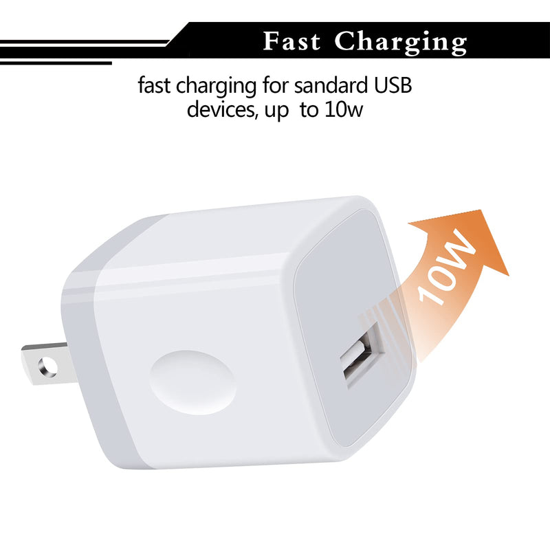 [Australia - AusPower] - Fast Charging Block 5Pack 1A One Port Wall Charger Plug Power Charger Box Compatible with iPhone 13/12 Pro Max/11 Pro Ma/SE/8/7/6 Plus,Samasung Galaxy S21 Ultra S20 FE S10 Plus A21 A51 A52 F52 5G A72 White 