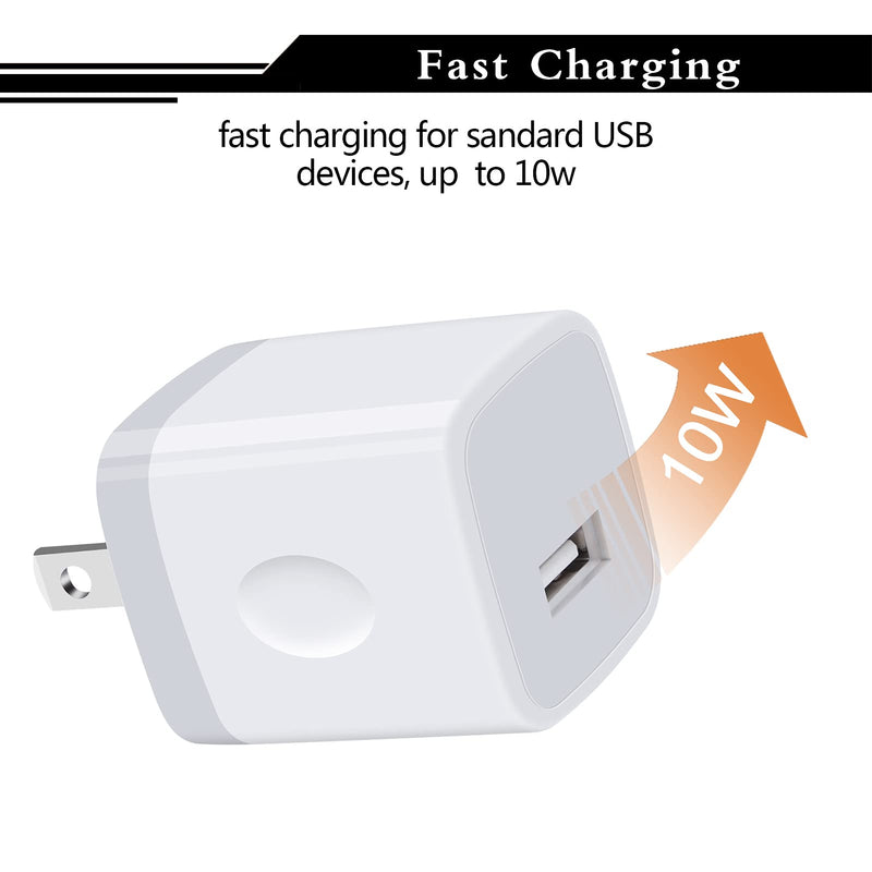 [Australia - AusPower] - Charging Block, Charger Adapter, 3Pack 1A Wall Charger One Port USB Plug Charger Box Compatible with iPhone 13/12 Pro Max/11 Pro Max/SE/8/7/6 Plus, Samsung Galaxy S21 Ultra S20 FE S10 Plus A52 F52 5G White 