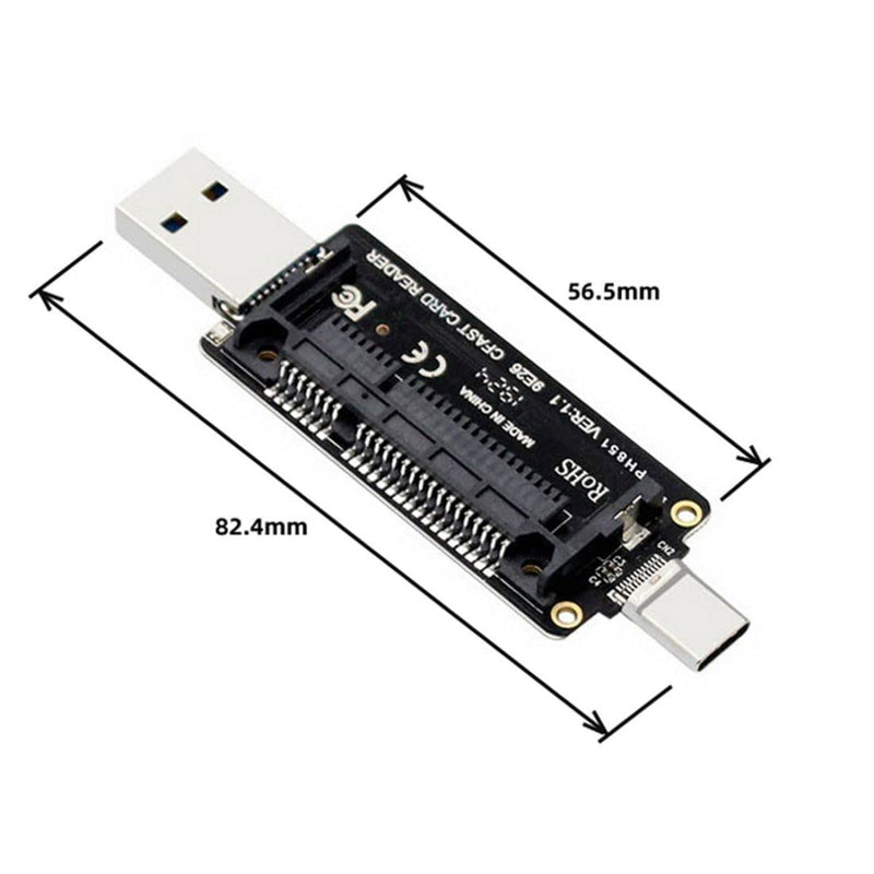[Australia - AusPower] - ChenYang CFast Card Reader,USB 3.0 3.1Type A ＆ Type C Male to CFast 2.0 Card PCBA Adapter CFast Card Reader for Desktop Laptop CFast to USB 3.1 