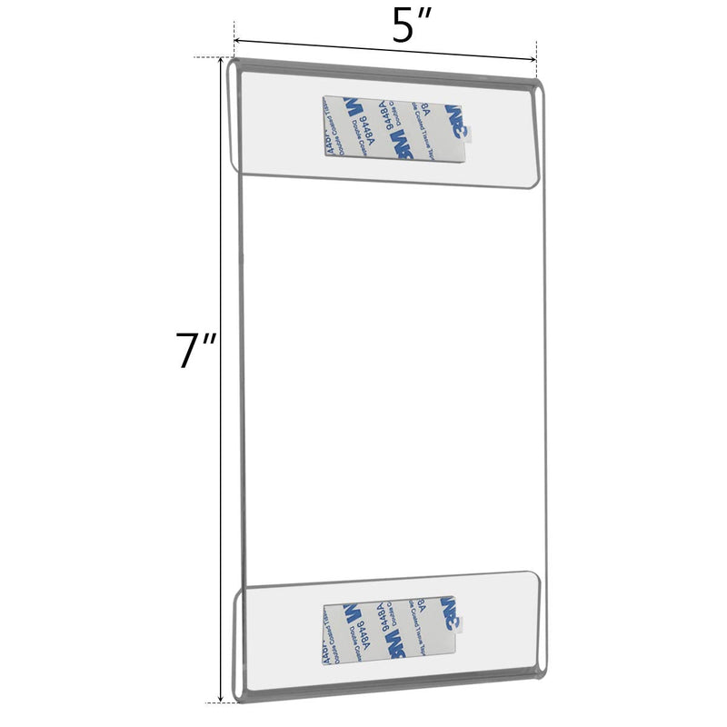 [Australia - AusPower] - Niubee Acrylic Sign Holder 5x7 Vertical, Wall Mount Sign Holder Door Sign Holder Memo Holder Clear Wall Frame with 3M Tape Adhesive For Office, Home, Store, Restaurant, No Drilling - Vertical (6 Pack) 5x7" 