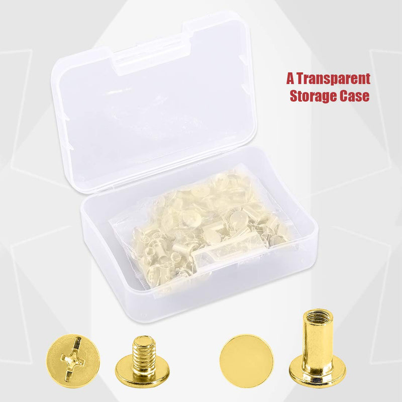 [Australia - AusPower] - Hilitchi 50-Sets M5 Brass Plated Phillips Chicago Screw Posts Binding Screws Assortment Kit for Scrapbook Photo Albums Binding, Leather Repair - Gold (M5 x 10mm-50Sets) M5 x 10mm-50Sets 