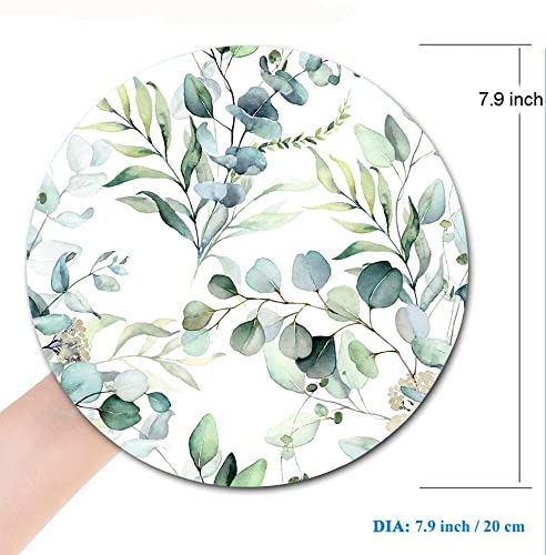 [Australia - AusPower] - Armanza Mouse Pad, Cute Mousepad with Design, Round Grass Leaves Mouse Mat, Small Non-Slip Rubber Gaming Mouse Pads, Office Home Personalized Mouse Pad 13 Green Grass 