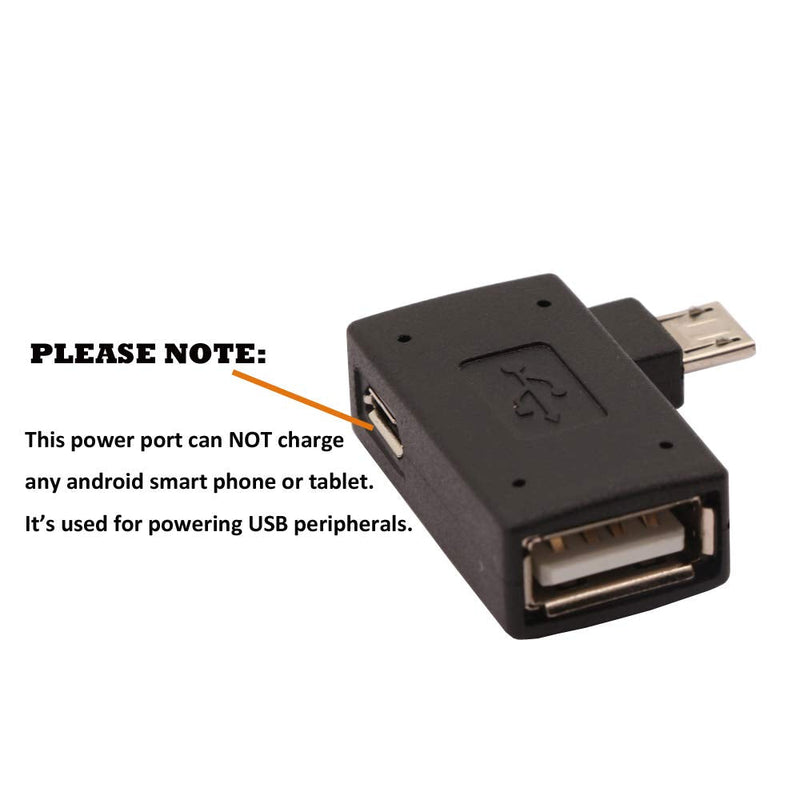 [Australia - AusPower] - AuviPal 2-in-1 Powered Micro USB to USB OTG Adapter 90 Degree Right Angled for FireStick, S/NES Classic Mini, Sega Genesis and More - 2 Pack 