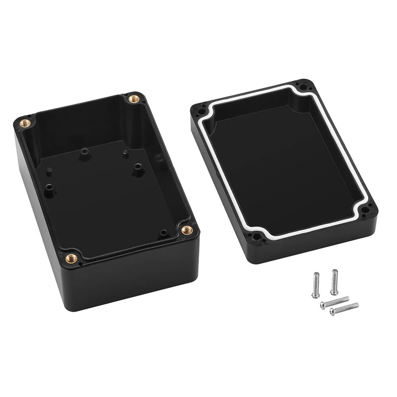 [Australia - AusPower] - PINFOX 2 Pack Black Waterproof Plastic Project Box ABS IP65 Electronic Junction Box Enclosure 3.94 x 2.68 x 1.97 inch (100 x 68 x 50 mm) 3.94"x2.68"x1.97" (2 PCS) 
