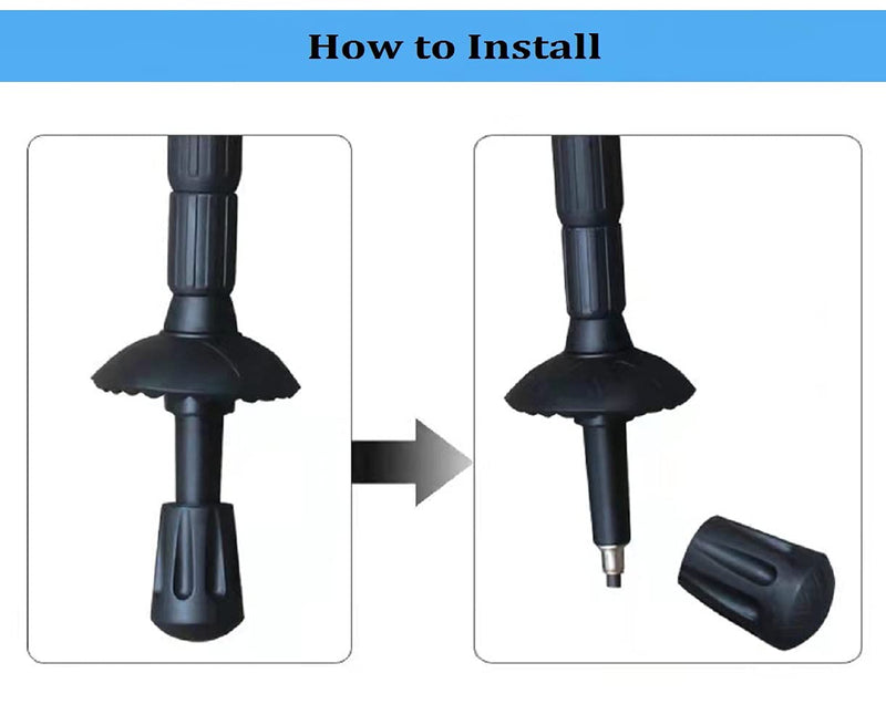 [Australia - AusPower] - Trekking Poles Walking Poles Tips Protectors, Hiking Poles Replacement Rubber Tips for Hiking Stick, Fits Most Standard Walking Sticks - Shock Absorbing, Adds Grip and Traction 16PCS 