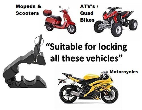 [Australia - AusPower] - BigPantha Upgraded Motorcycle Lock - A Grip/Throttle/Brake/Handlebar Lock to Secure a Bike, Scooter, Moped or ATV in Under 5 Seconds! (Black). Bonus - Custom Holster for Easy Storage & Carriage 