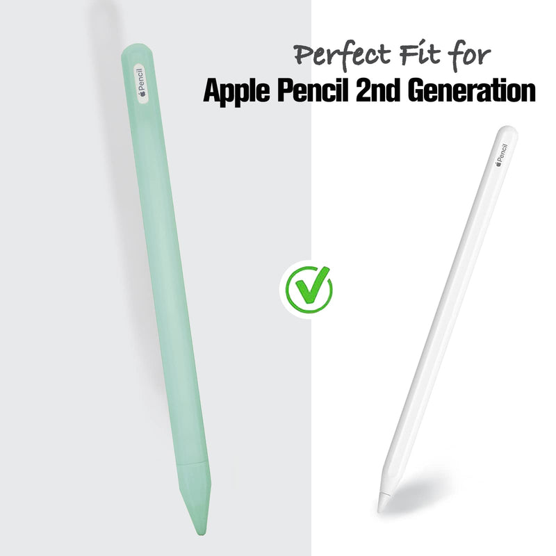 [Australia - AusPower] - KELIFANG Silicone Case Sleeve Cover Compatible with Apple Pencil 2nd Generation, Protective Skin Holder Grip and Tip Cap Accessories for iPad Pro 11/12.9 inch, Mint 