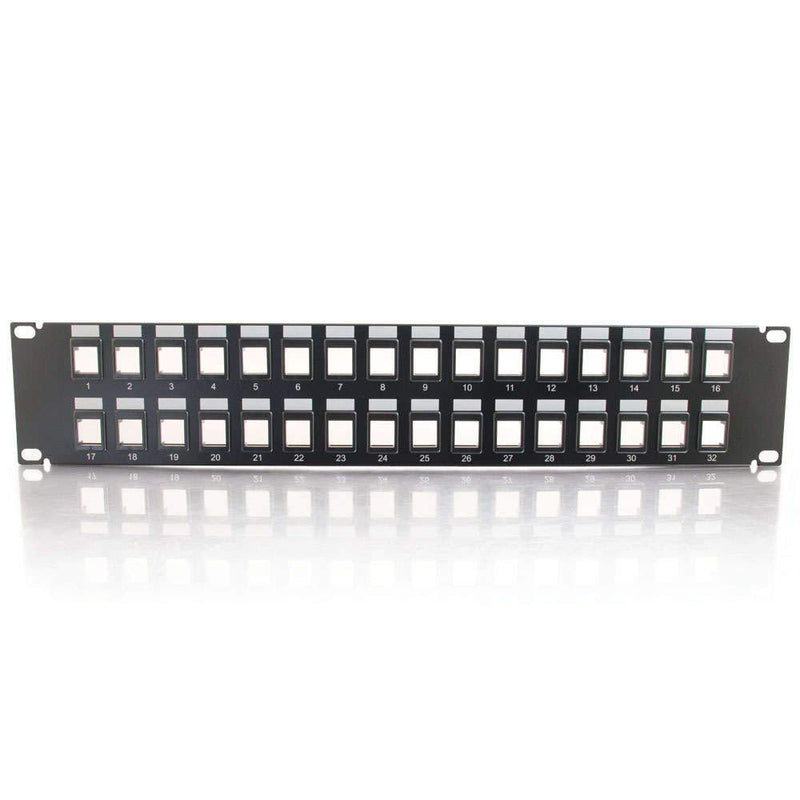 [Australia - AusPower] - C2G/ Cables To Go 03860 32-Port Blank Keystone/Multimedia Patch Panel, Black, Black 32 Port 