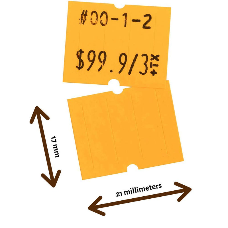 [Australia - AusPower] - Fluorescent Orange Perco Labels for Perco 2 Line Labeler Gun - 1 Sleeve, 6,000 Labels 