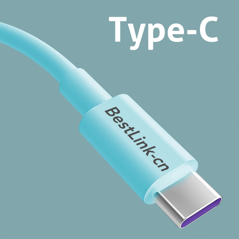 [Australia - AusPower] - BestLink-cn Type C Charging Cable 1.5M/4.92FT USB A to USB C Phone Charger Cable Liquid Silicone Type C Power Cord for Android Smartphones and More (Blue) Blue 