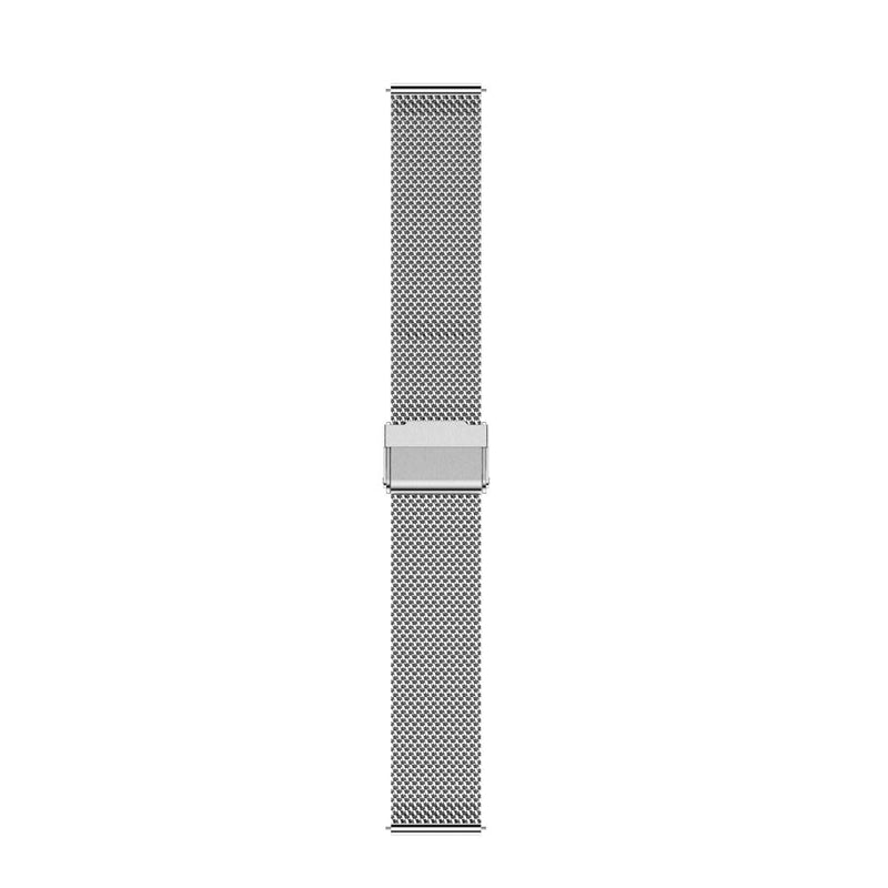 [Australia - AusPower] - Yeejok 22mm Smartwatch Bands Compatible for Fossil Gen 5E 44mm/Men's Gen 5 Carlyle/Women's Gen 5 Julianna/Gen 4 Explorist HR, White Silicone Sport Wristband & Silver Mesh Woven Metal Watch Strap Silver & White 