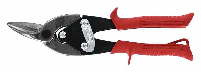 [Australia - AusPower] - Midwest Tool & Cutlery Aviation Snip - Left Cut Regular Tin Cutting Shears with Forged Blade & KUSH'N-POWER Comfort Grips - MWT-6716L, Regular Cut 