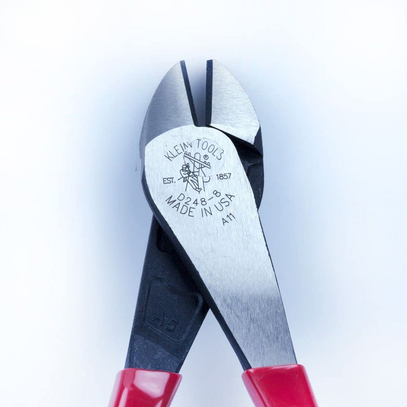 [Australia - AusPower] - Klein Tools D248-8 Pliers, Diagonal Cutting Multi-Purpose Pliers with Angled Head, High-Leverage Design, and Short Jaw, 8-Inch 
