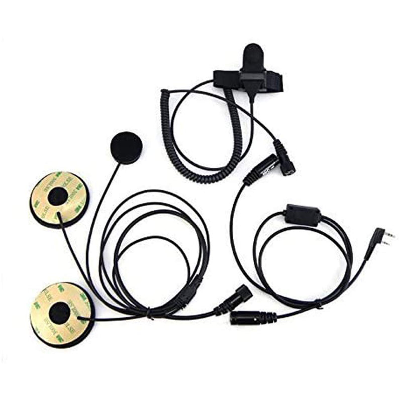[Australia - AusPower] - BAOFENG Helmet Kit 2 PIN Full Face Motorcycle Headset Earpiece Mic, for BaoFeng/Ken Wood/WOU Xun/Pu Xing/Lin ton Two Way Radio Walkie Talkie, Black 