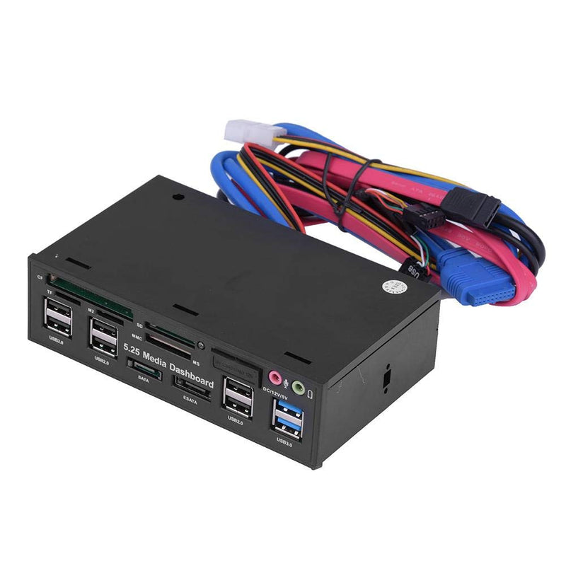 [Australia - AusPower] - Bewinner Internal Card Reader, 5.25inch Media Dashboard Front Panel Audio, All-in-1 Card Reader with USB3.0/2.0 HUB eSATA SATA Multi Card Reader(M2 / TF/SD/MMC/MS/CF) 