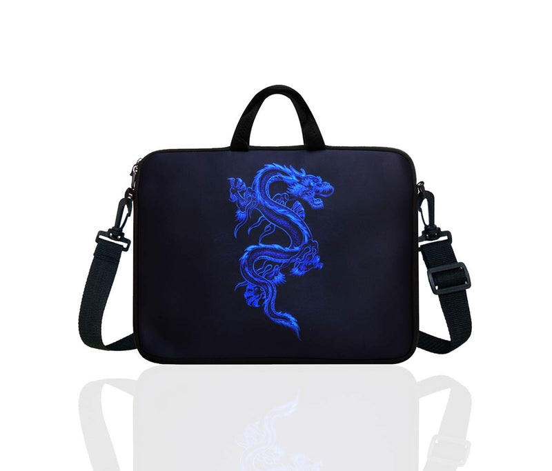 [Australia - AusPower] - 10-Inch Neoprene Laptop Tablet Shoulder Messenger Bag Case Sleeve for 9.7 10 10.1 10.5" Inch Netbook/Ipad Pro/Air (Blue Dragon) Blue Dragon 