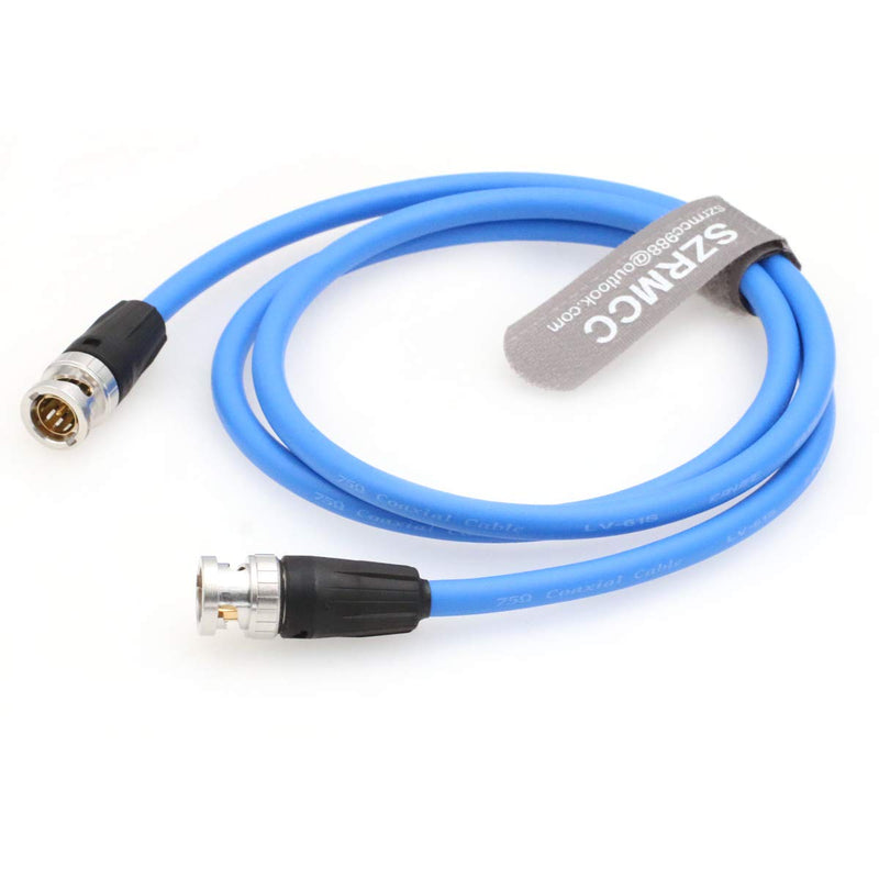 [Australia - AusPower] - SZRMCC BNC Male to Male 12G HD SDI 75ohm 4K Video Coaxial Cable for Cameras Monitors (1m) Blue Cable 1m 