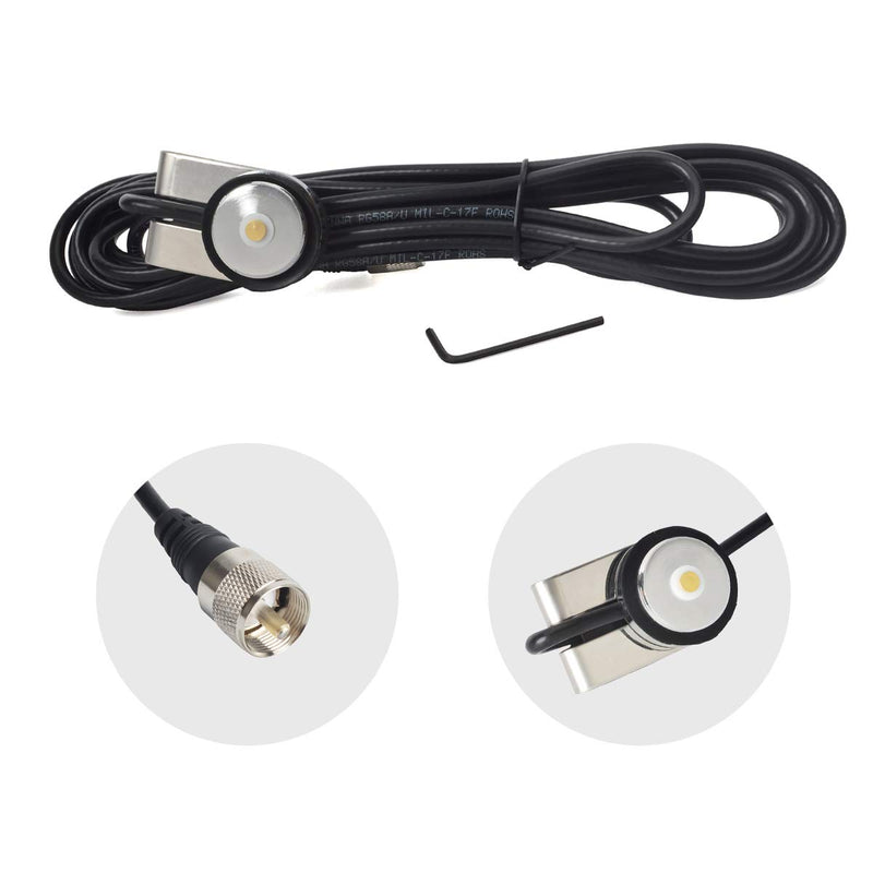 [Australia - AusPower] - UAYESOK NMO Vehicle Antenna Mount Fix Bracket Lip Mount with pl259 13Ft RG-58 Coax Cable for NMO Antenna Mobile Transceiver 