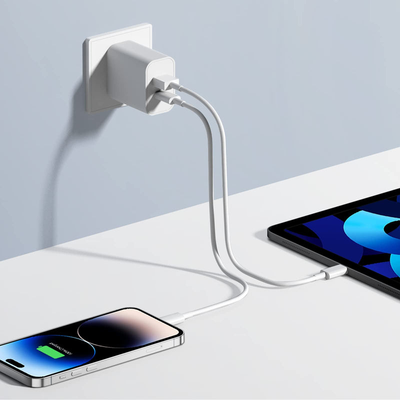 [Australia - AusPower] - USB C Wall Charger Block, 3 Pack 20W Dual Port Fast Charger, QC+PD 3.0 Plug Adapter Compatible with iPhone 14 13 12 11 Pro Max XR XS X 8 Samsung Galaxy and More 3-pack 