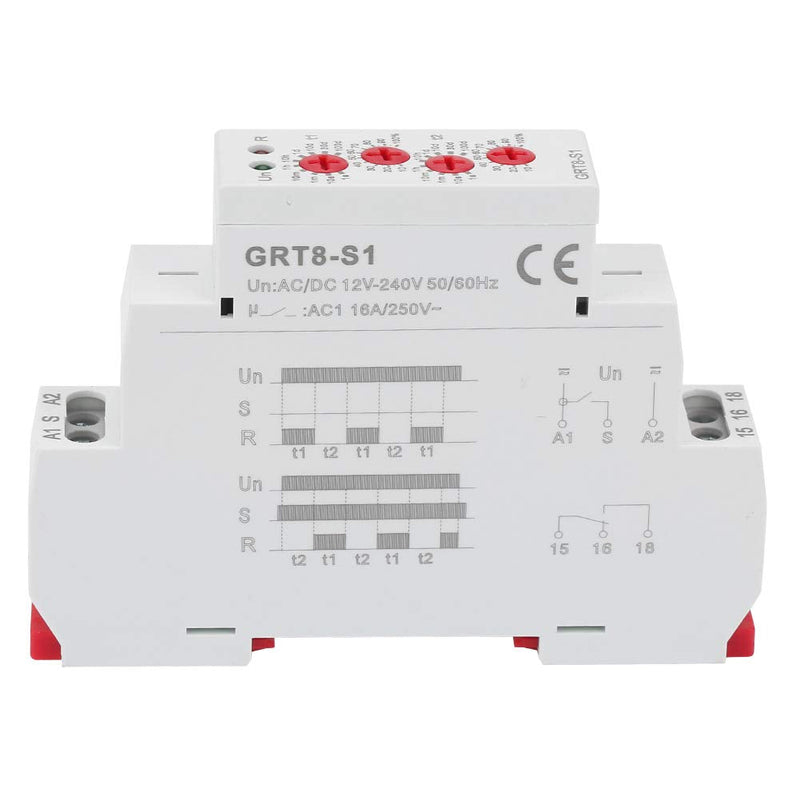 [Australia - AusPower] - Delay Relay, Repeat Cycle Time Relay, Cycle Timer Relay, GRT8-S1 Mini Asymmetric Cycle Timer, ON/Off Repeat Cycle Time Relay, AC/DC12-240V 