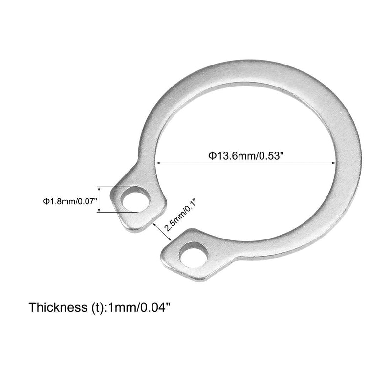 [Australia - AusPower] - uxcell 17mm External Circlips C-Clip Retaining Shaft Snap Rings 304 Stainless Steel 50pcs 