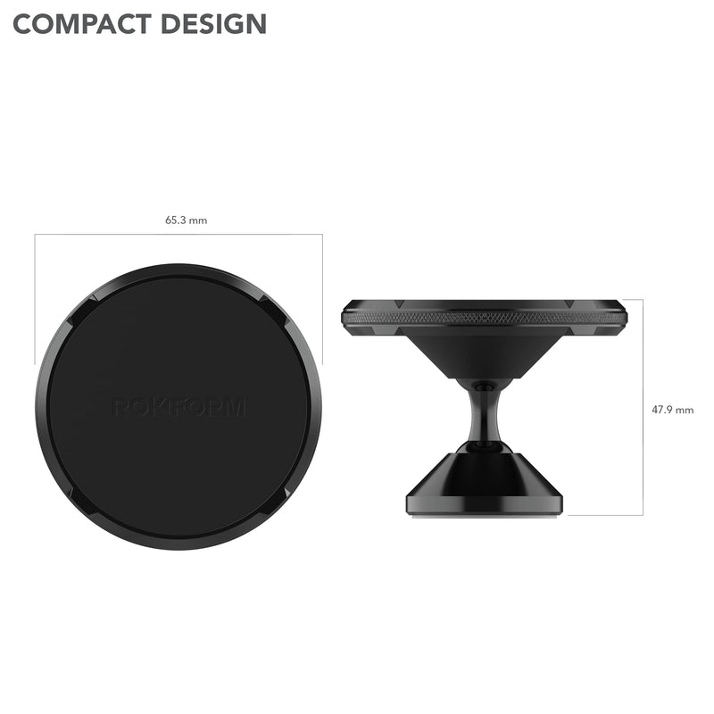 [Australia - AusPower] - Rokform - Adjustable Dual Magnet Car Mount, 360° Swivel with 3M VHB Tape, Compatible with MagSafe Phones and Cases and Rokform Cases, Cell Phone Holder, Dashboard Phone Mount for Truck Car & Van 