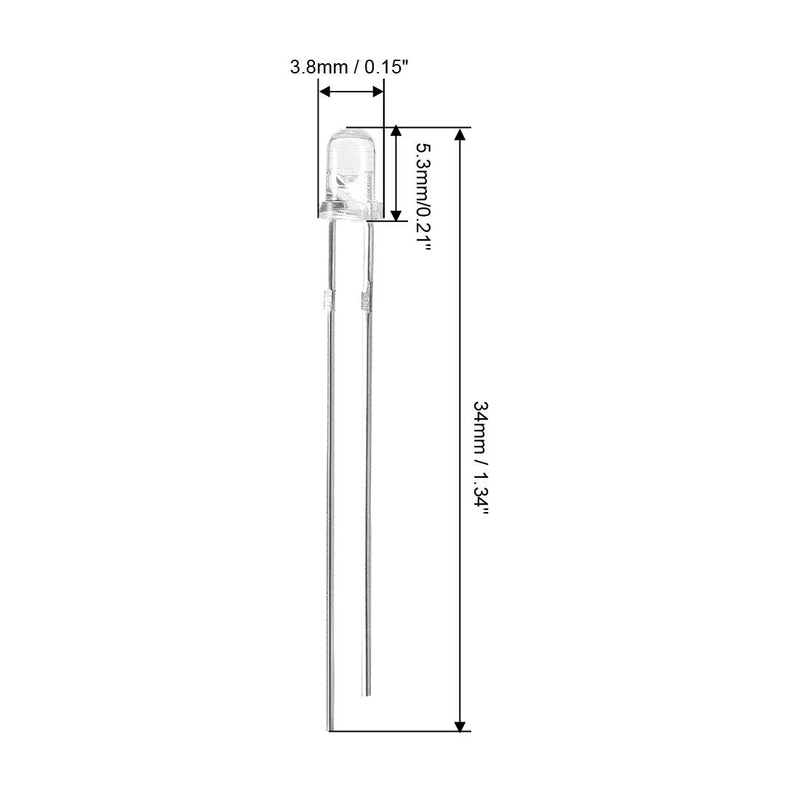 [Australia - AusPower] - uxcell 50pcs 3mm 940nm Infrared Emitter Diode DC 1.2V LED IR Emitter Light Emitting Diodes Clear Round Head 