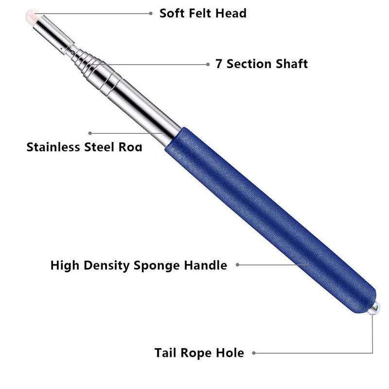 [Australia - AusPower] - Telescopic Teacher Pointer Stick with Hand Lanyard, Teaching Pointer for Classroom, Hand Pointer Extendable Pointer Stick Retractable Pointer Handheld Presenter Whiteboard Pointer (Blue) 