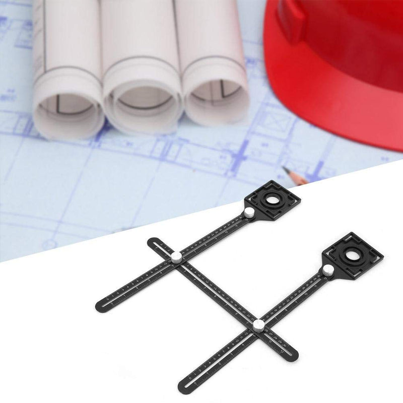 [Australia - AusPower] - Multi-functional Hole Locator Dual-head Universal Adjustable Ceramic Tile Opening Hole Ruler Measuring Tool 