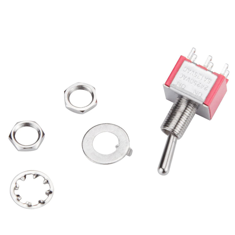 [Australia - AusPower] - DIYhz Toggle Switch AC 5A/125V 2A/250V 6 Pin Terminals On/On 2 Position DPDT Toggle Switch Mini Miniature Toggle Switch Car Dash Dashboard,10Pcs 