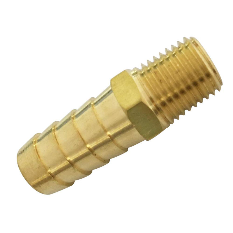 [Australia - AusPower] - Barb Adapter 1/8" NPT Male x 3/8" Barbed Brass Hose Fitting 5pcs 5 3/8" Barb x 1/8" NPT Male 