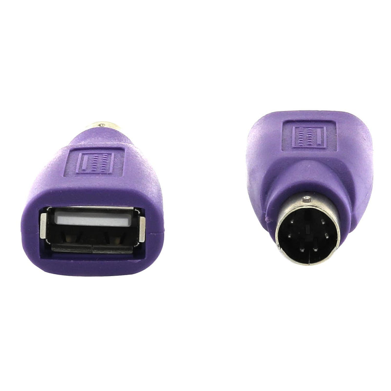 [Australia - AusPower] - DGZZI USB to PS2 Adapter 2PCS Purple USB Female to PS/2 Male Converter Adapter for Mouse and Keyboard 