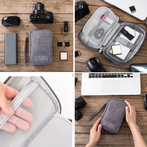 [Australia - AusPower] - Skycase Electronic Organizer, Small Cable Organizer Travel Case,All-in-One Electronics Accessories Cases for Cables, Chargers, USB,Earphones, Portable Hard Drives, Power Banks,Grey B-Grey Single Layer-M 