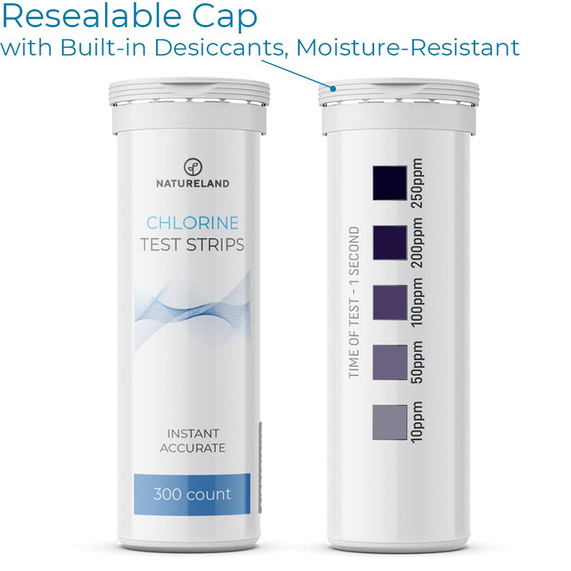 [Australia - AusPower] - [300 Strips] Restaurant Chlorine Test Paper, 10-250 ppm (Value Pack) Instant Result in 1 Second 300PCS 