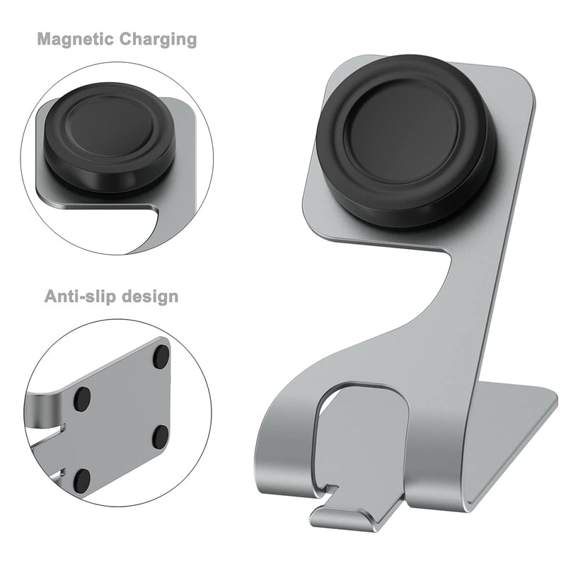 [Australia - AusPower] - EXMRAT Charging Stand Cable Compatible with Samsung Galaxy Active 3/2/1 Watch, Replacement USB Charger Dock Cradle 4.9ft Charging Cord for Galaxy Active 3/2/1 Smart Watch (Aluminum Grey) Aluminum Grey 