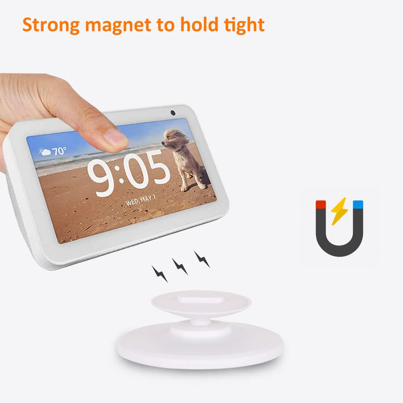 [Australia - AusPower] - AutoSonic Stand for Echo Show 5 (1st Gen and 2nd Gen) | Adjustable Design Compatible with Alexa Show 5 | Magnetic,Swivel and Tilt | White 