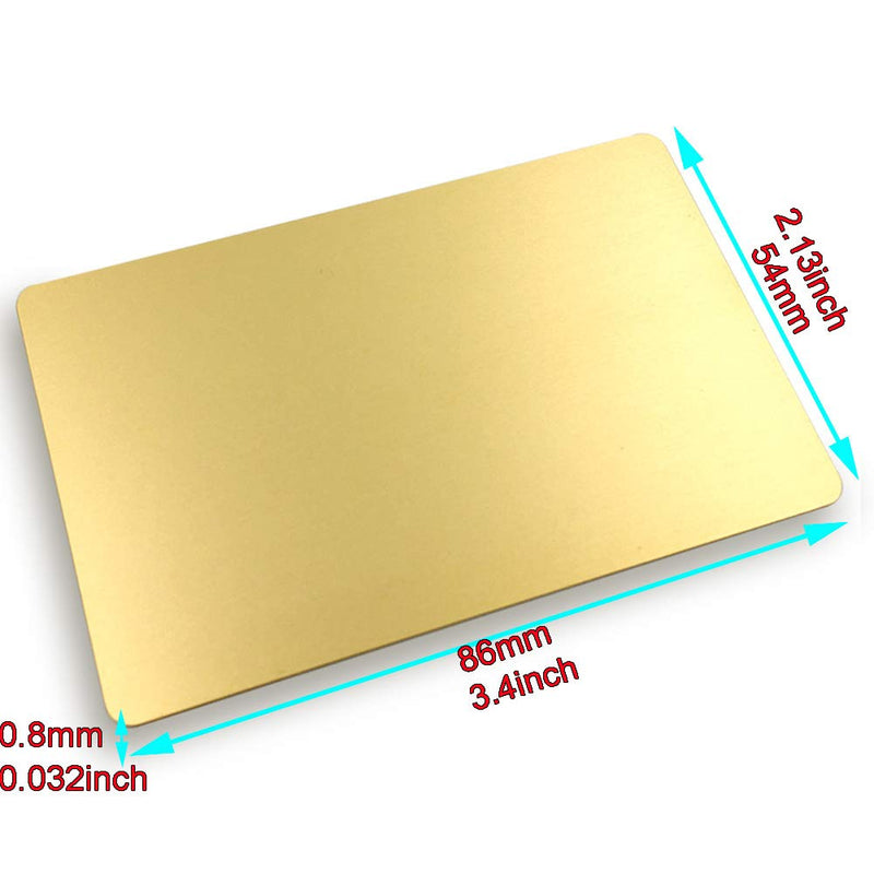 [Australia - AusPower] - Ebamaz Metal Business Cards Anodized Aluminum Plaque Plate 86X54X0.8mm (Golden, Blank,10PCS) Golden, Blank,10pcs 