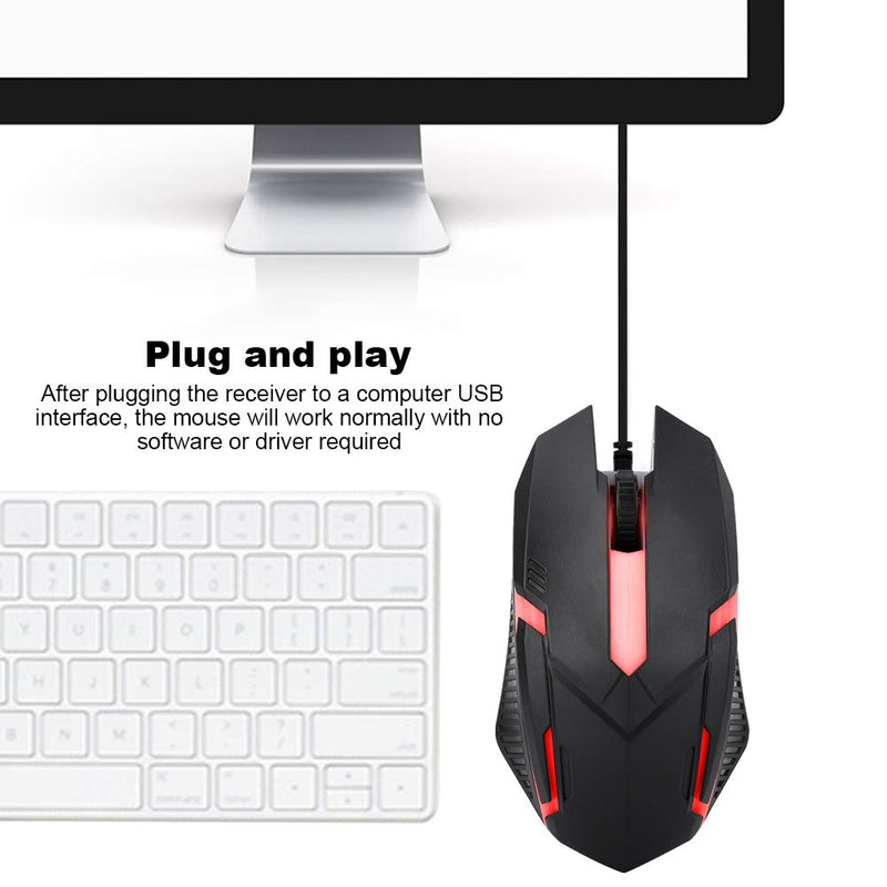 [Australia - AusPower] - MS11 Wired Mouse 1600DPI Wired Game Mouse Backlight USB Mouse Ergonomic Gaming Notebook Office Gamer Mouse Mice 4 Buttons +1 Wheel for Notebook, PC, Laptop, Computer 