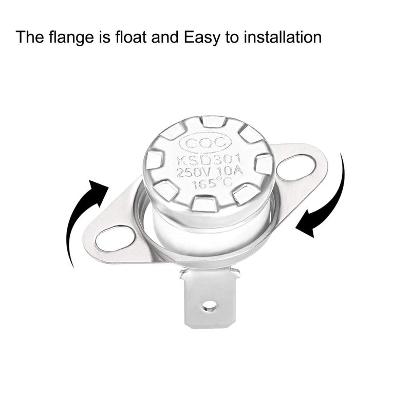 [Australia - AusPower] - uxcell KSD301 Thermostat 165°C/329°F 10A Normally Closed N.C Adjust Snap Disc Temperature Switch for Microwave,Oven,Coffee Maker 5pcs 
