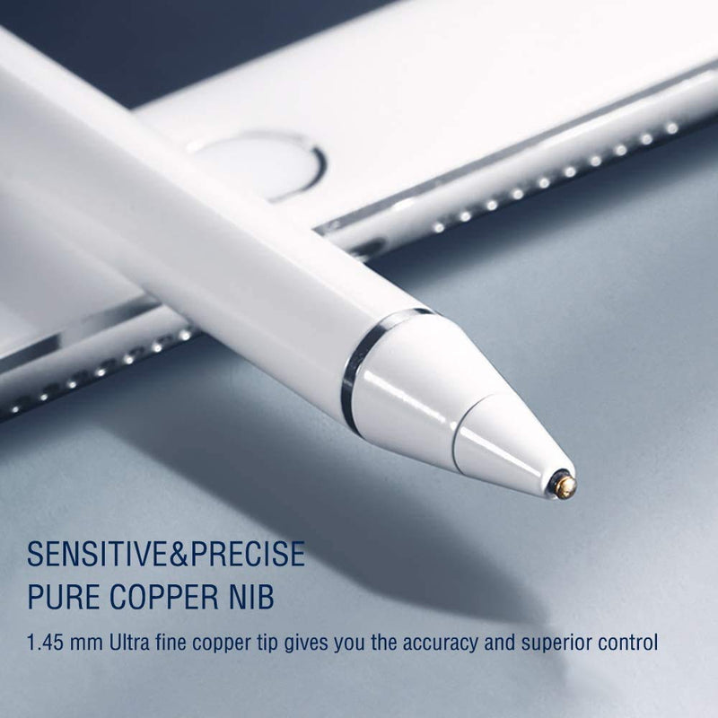 [Australia - AusPower] - Active Stylus Digital Pen for Touch Screens,Compatible for iPhone 6/7/8/X/Xr/11/12 iPad Android Samsung Phone &Tablets, for Drawing and Handwriting on Touch Screen Smartphones & Tablets (iOS/Android) White 
