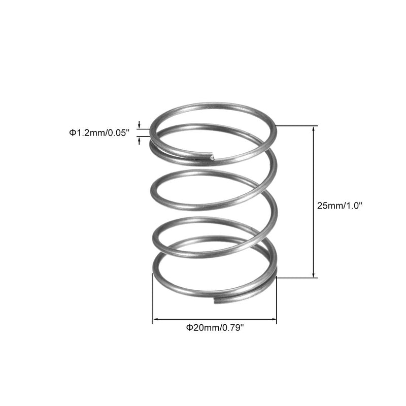[Australia - AusPower] - uxcell Wire Diameter 0.05", OD 0.79", Free Length 1" Spring Steel Coil Extended Compressed Spring 10pcs 1.2mm*20mm*25mm 